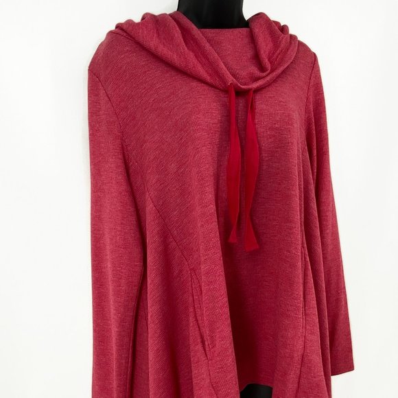 LOGO By Lori Goldstein Waffle Pockets Hood Tunic